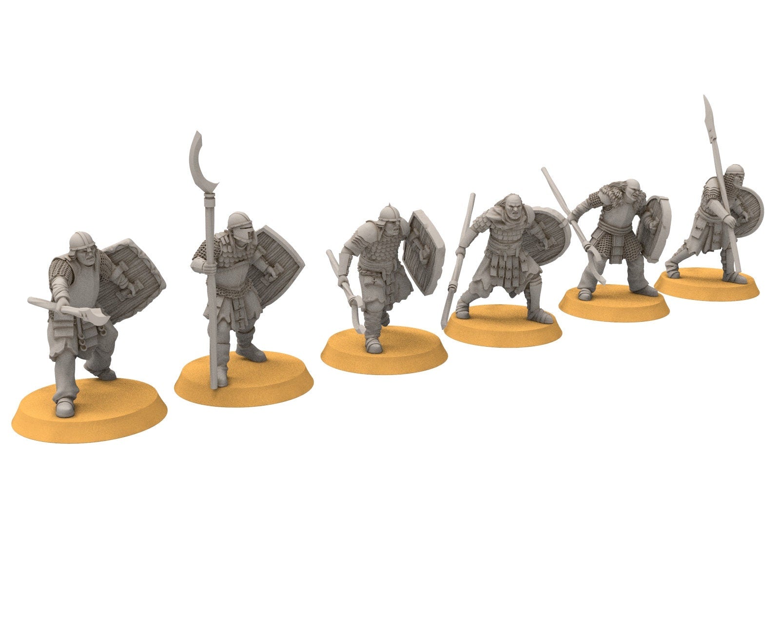 Orcs horde - Orc infanterie spearmen, Orc warriors warband, Middle rings miniatures pour wargame D&D, SDA...