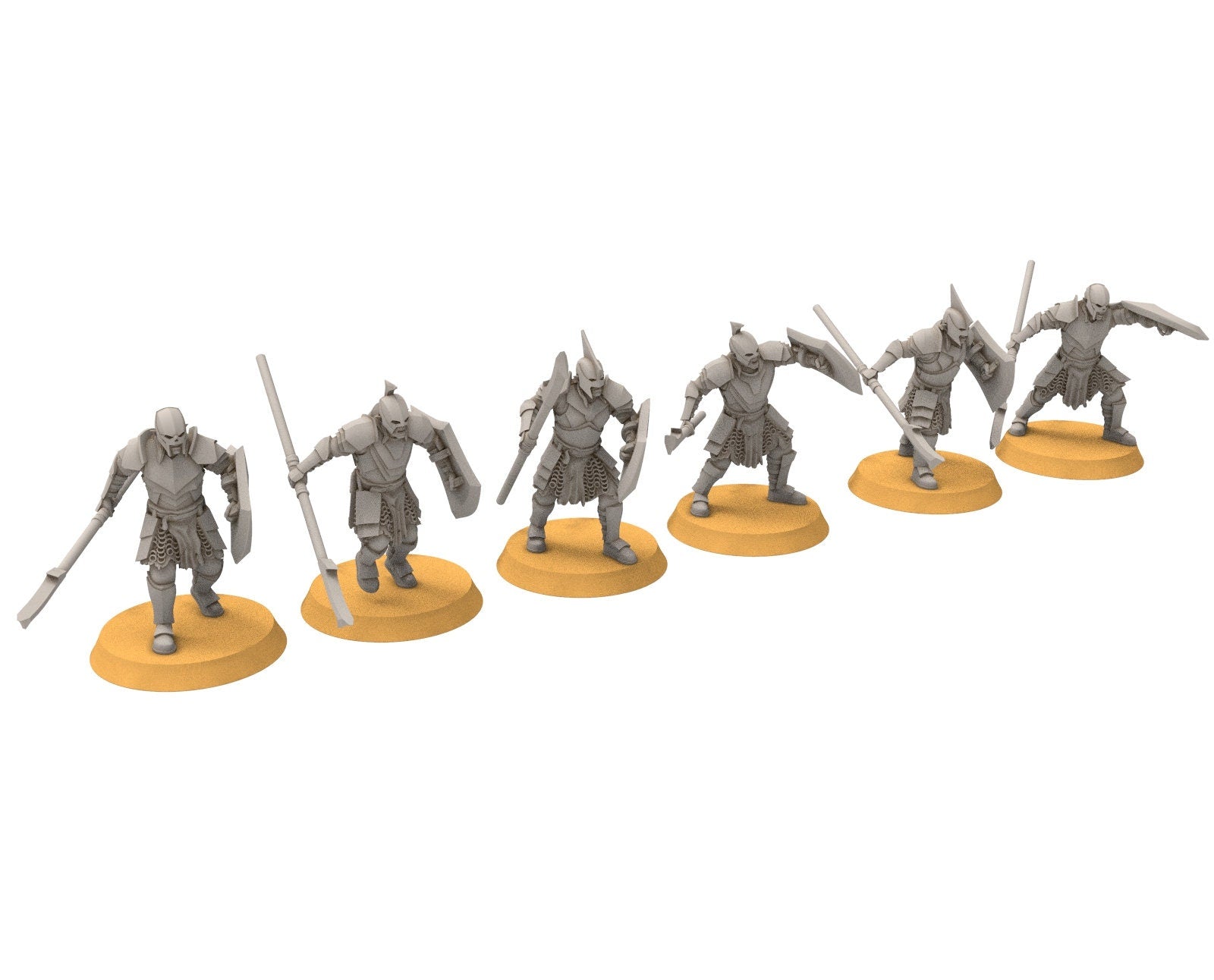 Orc horde - Super orcs spearmen Command, Orc warriors warband, Middle rings miniatures pour wargame D&D, SDA...