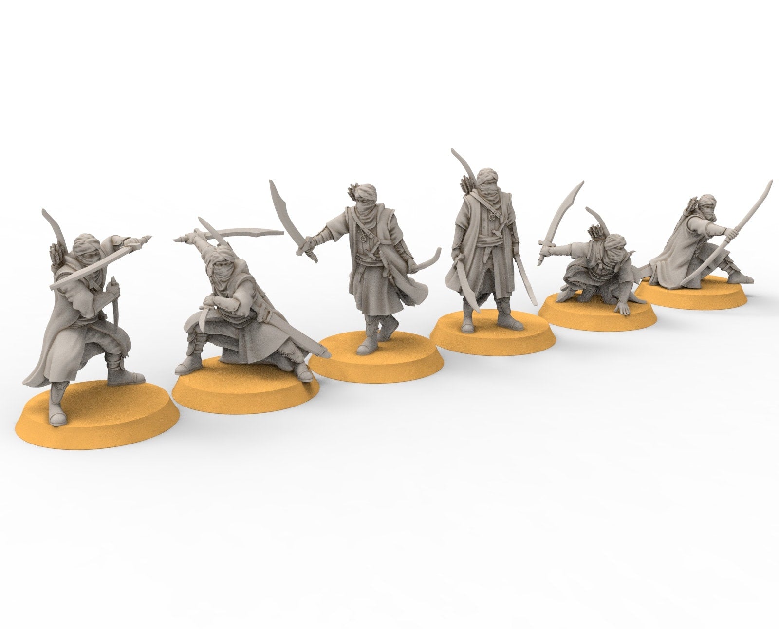 Harad - Desert warriors, Southern Elite ninja, Berber nomads, Harad Bedouin Arabs Sarazins miniatures for wargame D&D, Lotr...