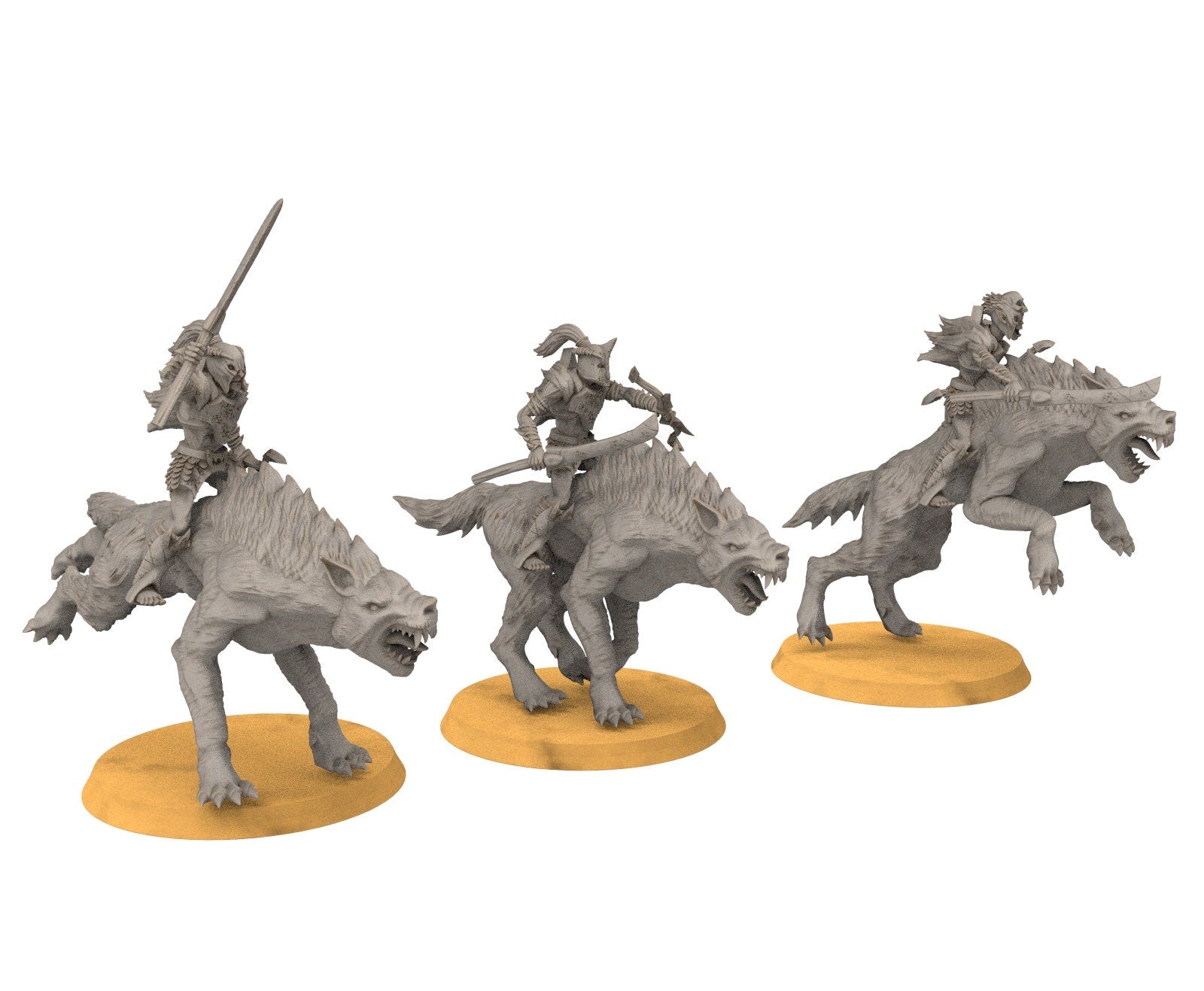 Goblin cave - Goblin warg riders warriors with bows, Dwarf mine, Middle rings miniatures pour wargame D&D, SDA...