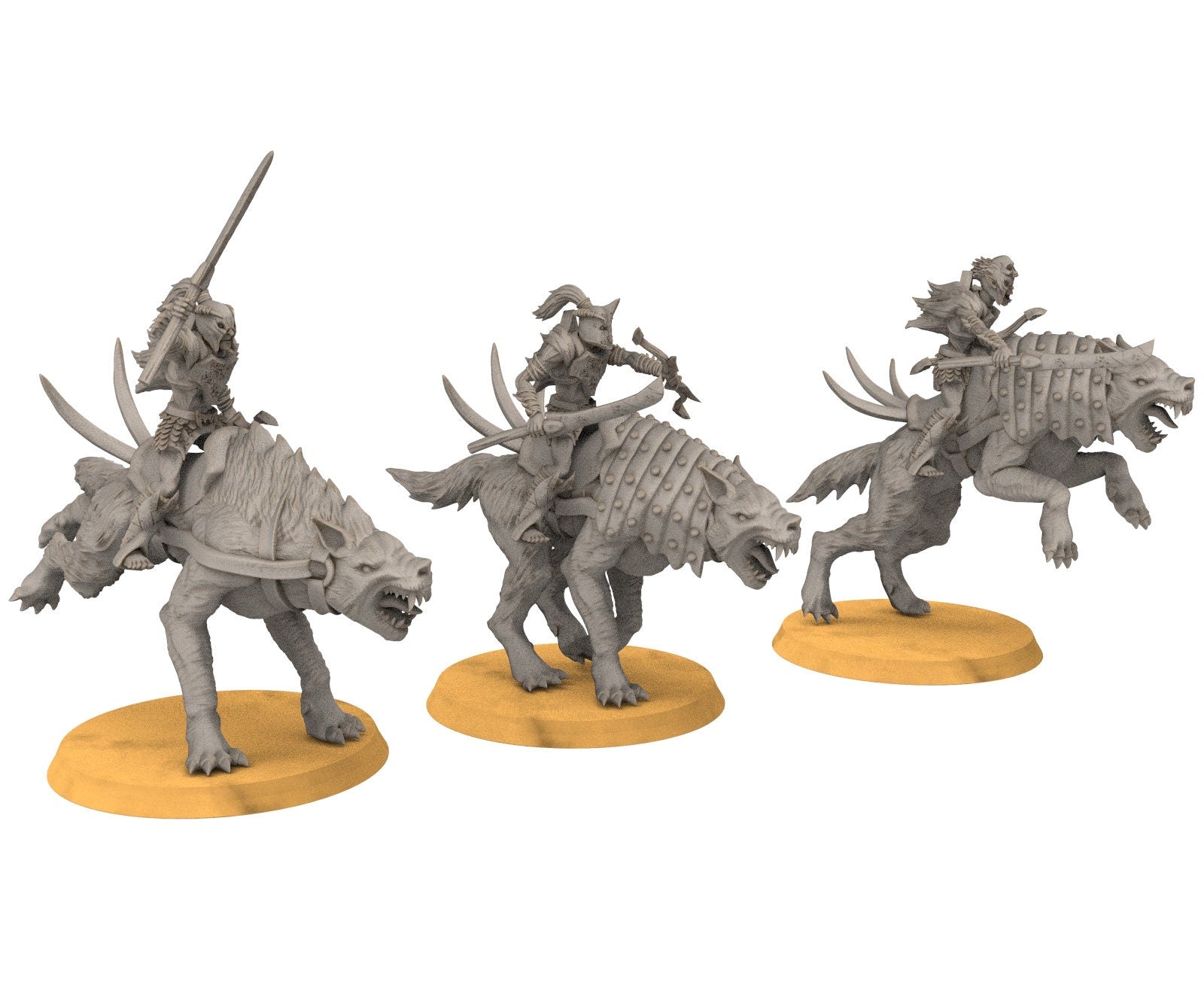 Goblin cave - Goblin warg riders warriors with bows, Dwarf mine, Middle rings miniatures pour wargame D&D, SDA...