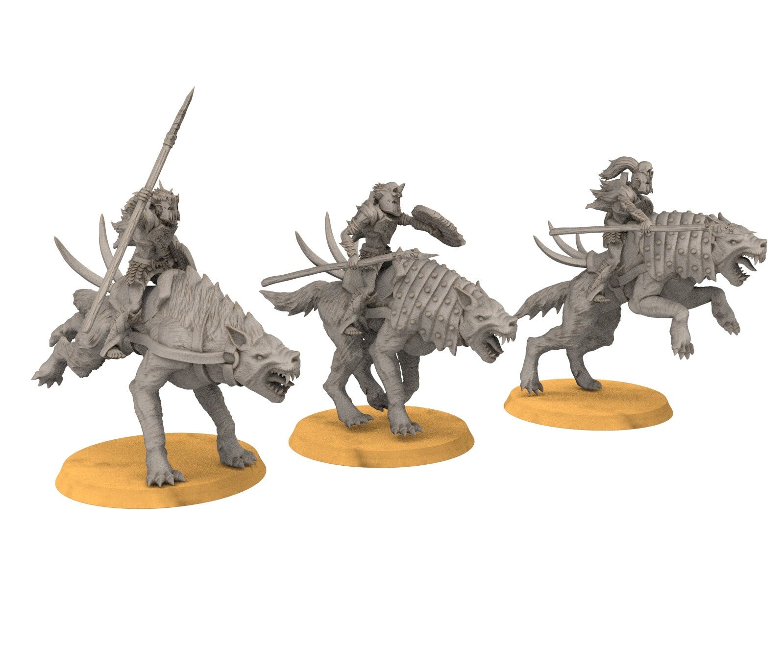 Goblin cave - Goblin warg riders warriors with spears, Dwarf mine, Middle Rings miniatures pour wargame D&D, SDA...