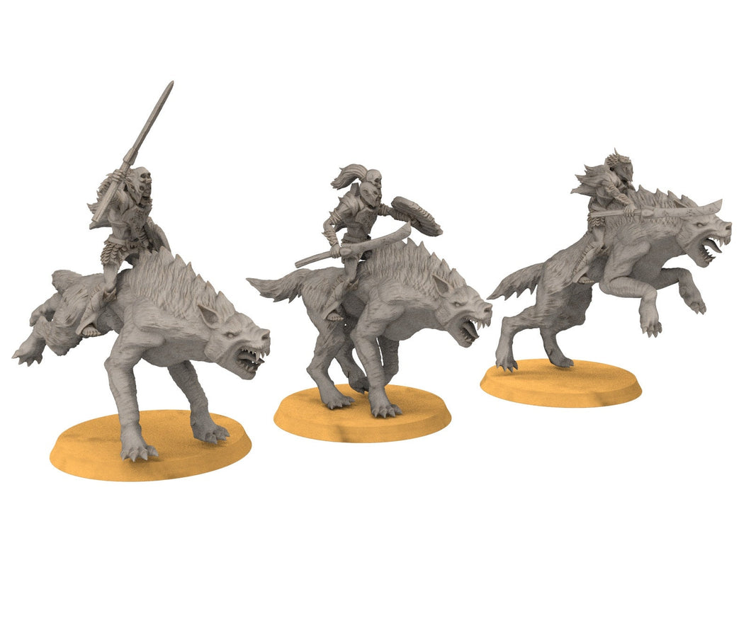 Goblin cave - Goblin warg riders warriors with swords, Dwarf mine, Middle rings miniatures pour wargame D&D, SDA...