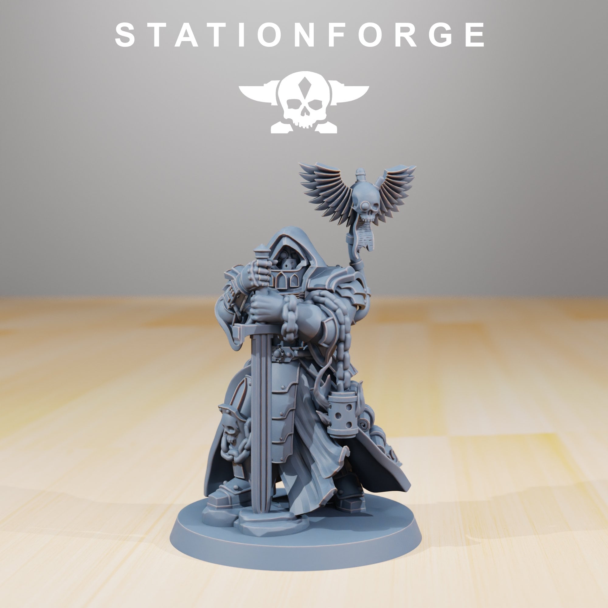 The interrogator, mechanized infantry, post apocalyptic empire, usable for tabletop wargame.