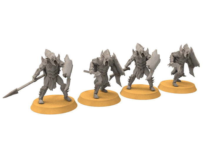 Goblin cave - Goblin elite warriors with black shields, Dwarf mine, Middle rings miniatures pour wargame D&D, SDA...