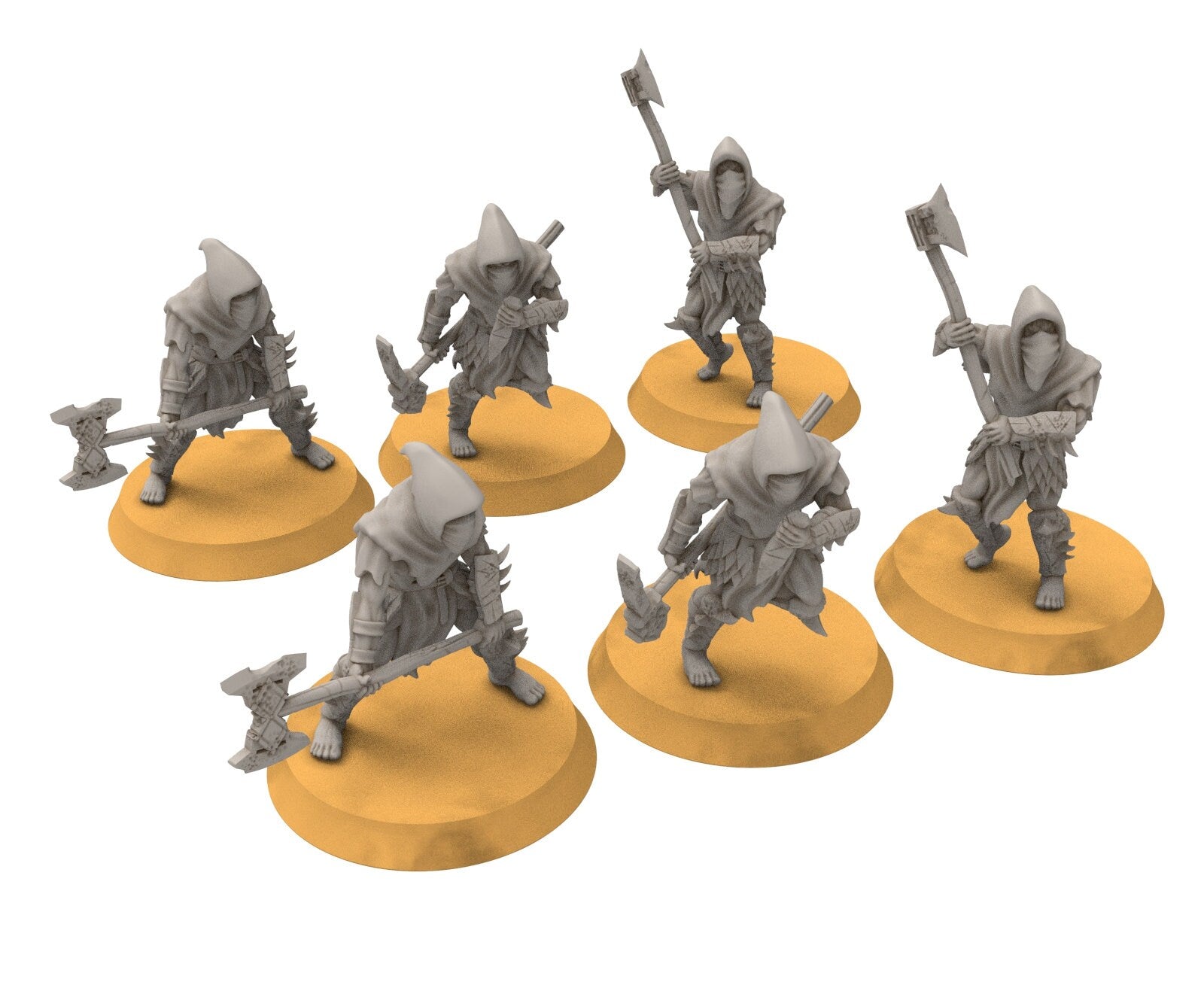 Goblin cave - Elite goblin rangers with large axes, Dwarf mine, Middle rings miniatures for wargames, D&D, SDA... 