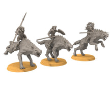 Load image into Gallery viewer, Goblin cave - Goblin warg riders warriors with spears, Dwarf mine, Middle Rings miniatures pour wargame D&amp;D, SDA...
