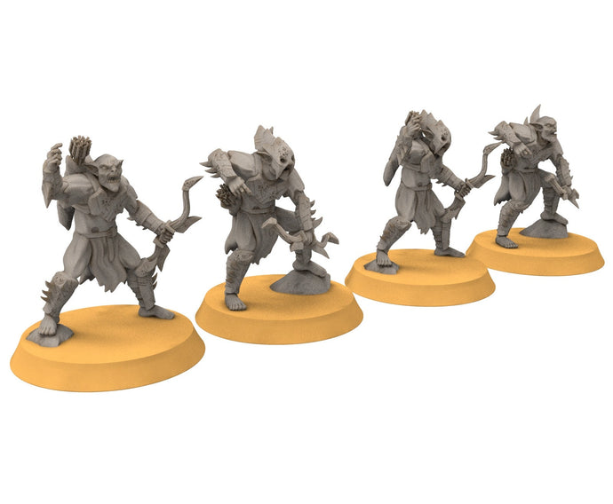 Goblin cave - Goblin warriors with bows, Dwarf mine, Middle rings miniatures pour wargame D&D, SDA...