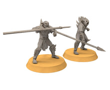 Load image into Gallery viewer, Goblin cave - Goblin warriors with spears, Dwarf mine, Middle rings miniatures pour wargame D&amp;D, SDA...
