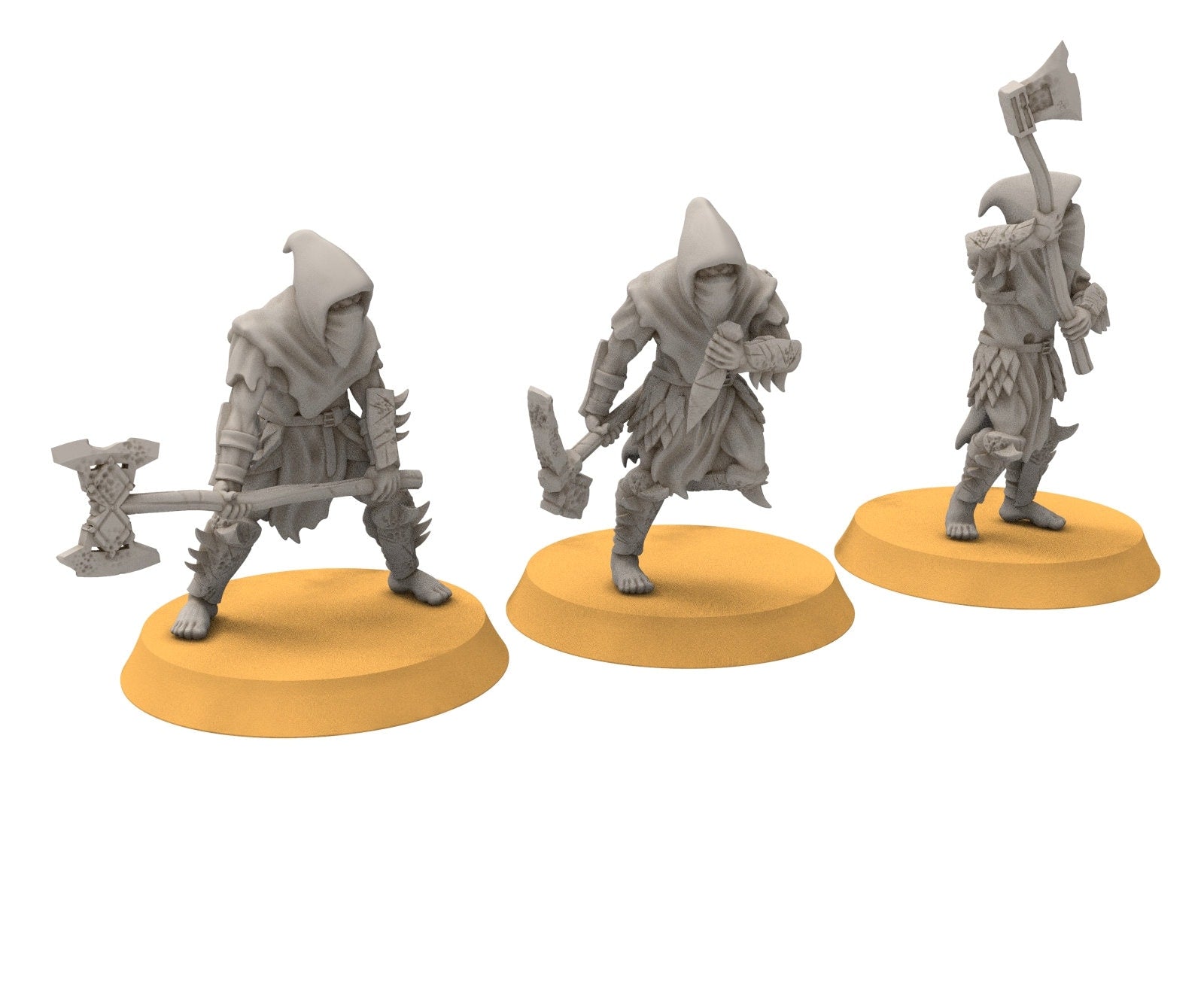 Goblin cave - Elite goblin rangers with large axes, Dwarf mine, Middle rings miniatures for wargames, D&D, SDA... 