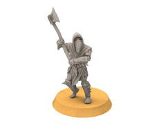 Load image into Gallery viewer, Goblin cave - Elite goblin rangers with large axes, Dwarf mine, Middle rings miniatures for wargames, D&amp;D, SDA... 
