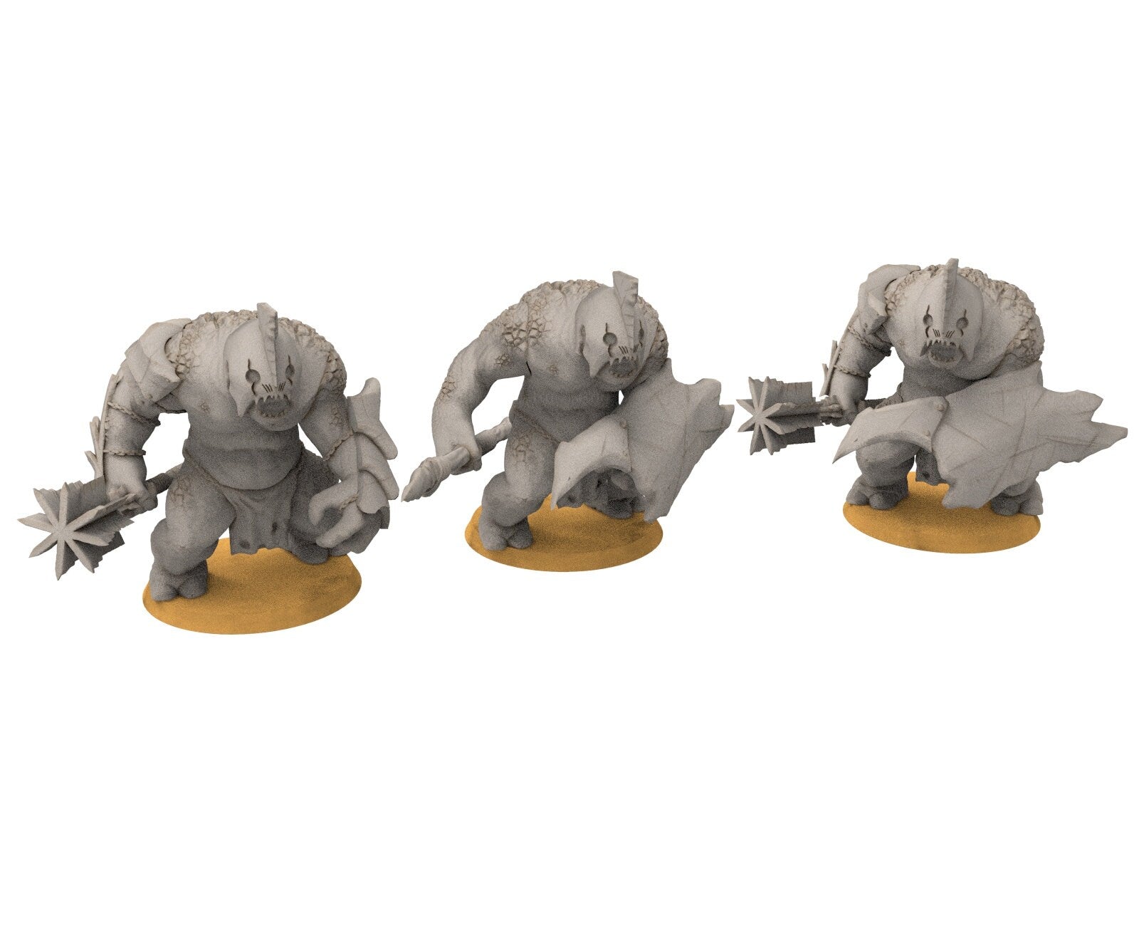 Goblin cave - Tamed cave troll warriors, Dwarf mine, Middle rings miniatures pour wargame D&D, SDA...