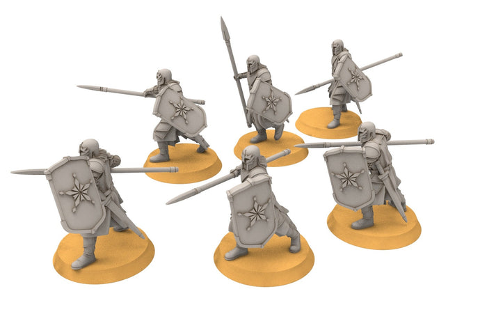 Ornor - spearmen of the Lost Kingdom of the North,  Dune Din, Misty Mountains, miniatures for wargame D&D, Lotr...