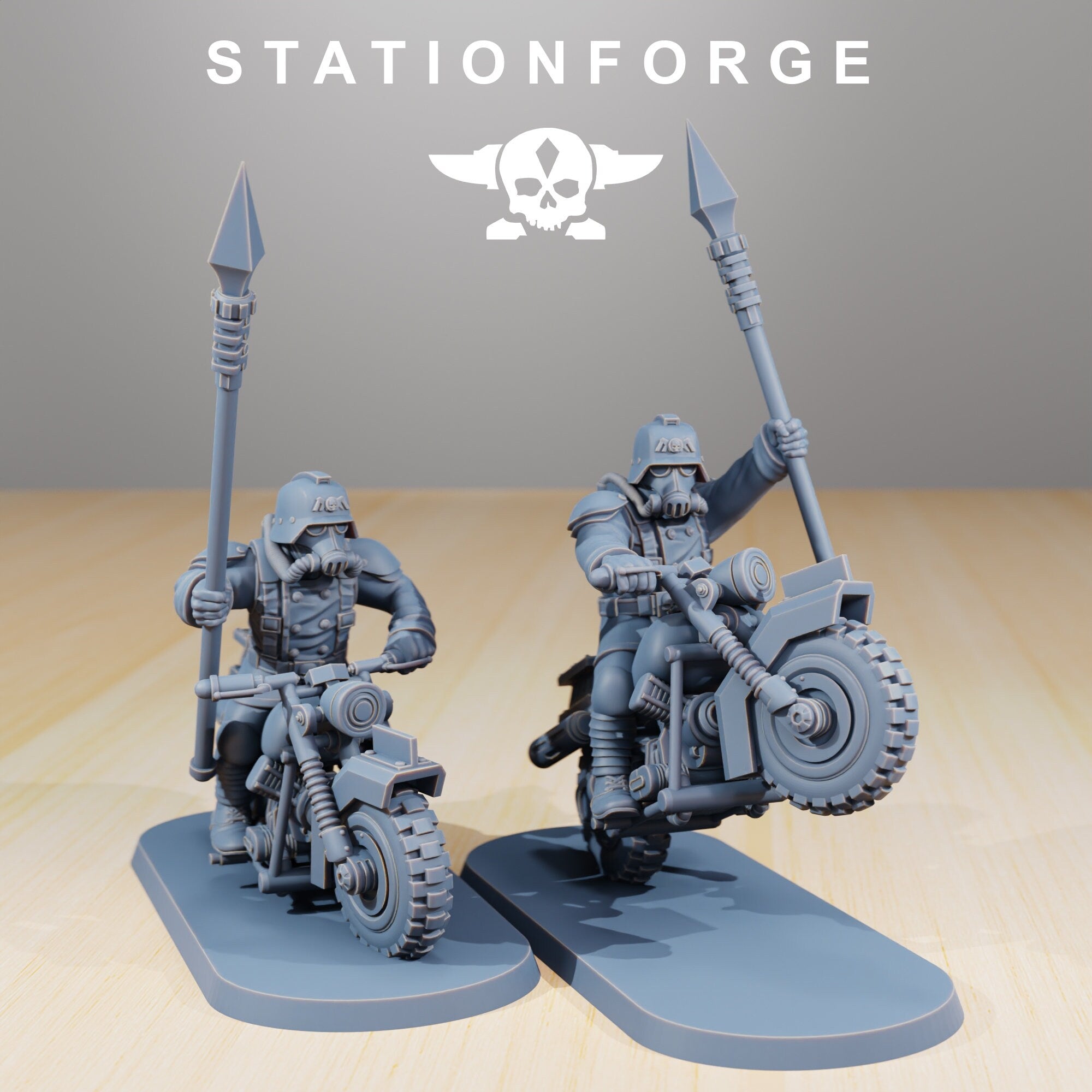 Grimguard - Death Bikers, post apocalyptic empire, usable for tabletop wargame.