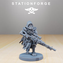 Load image into Gallery viewer, Scavenger Sniper, mechanized infantry, post apocalyptic empire, usable for tabletop wargame.
