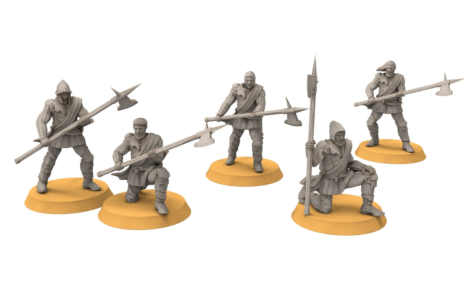 Gandor - Fief levy hallebardiers, minis for wargame D&D, Lotr...