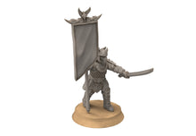 Load image into Gallery viewer, Easterling - Eastern Warriors Drums and banner, fell dark lords humans, Kandahar, Khwarezm, oriental, Rhur, miniatures wargame D&amp;D, Lotr...
