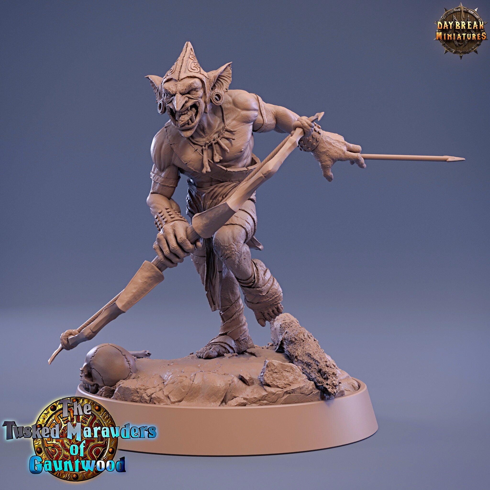 Green Skin - Pilas Bonepointer, The Tusked Marauders of Gauntwood, daybreak miniatures