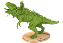 Load image into Gallery viewer, Exotic Elves - King on T-rex, Lost elves on Jurassic planet with spears that shine
