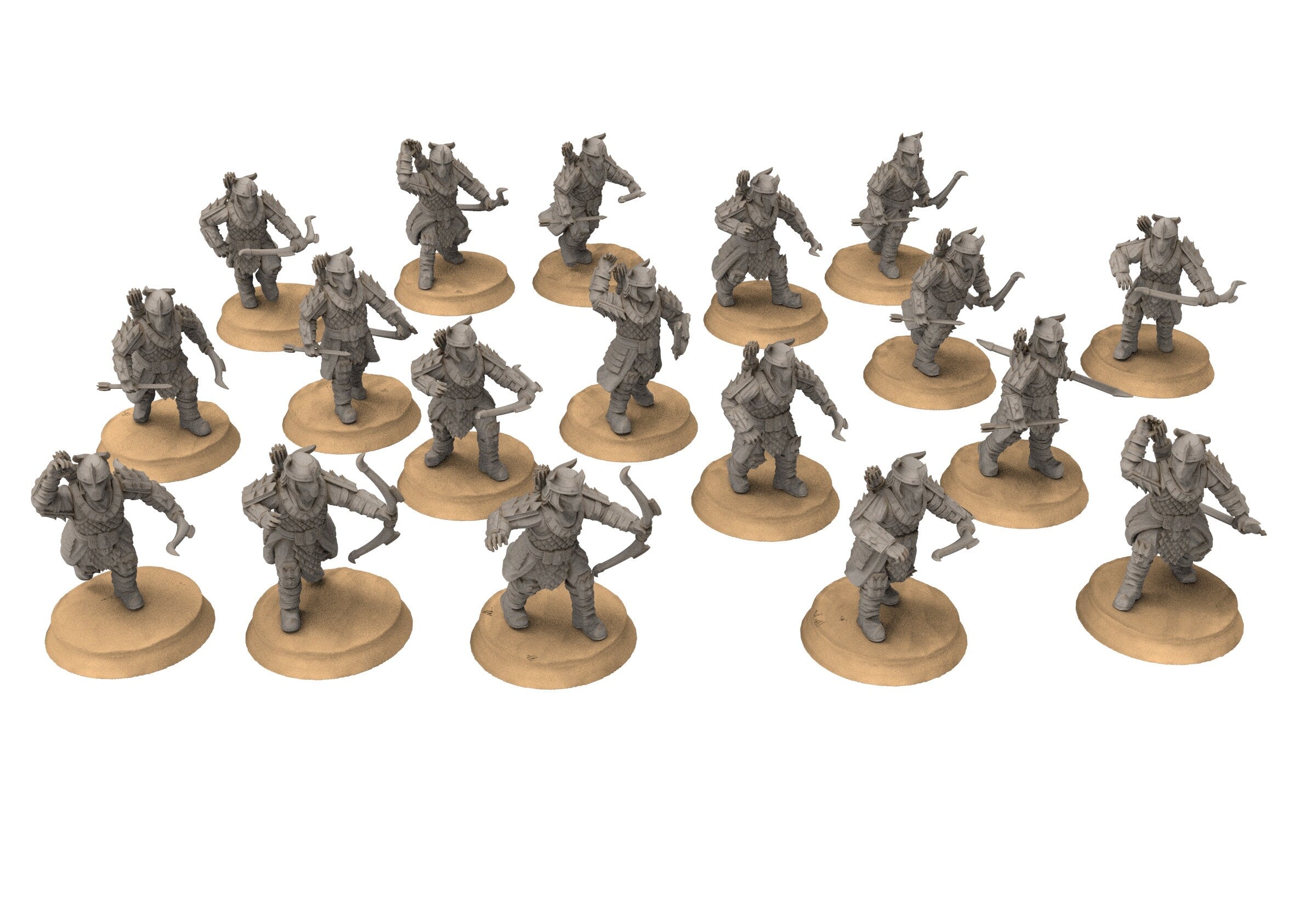 Easterling - Eastern Infantry Archers, brave fell dark lords humans, Kandahar, Khwarezm, oriental, Rhur, miniatures for wargame D&D, Lotr...