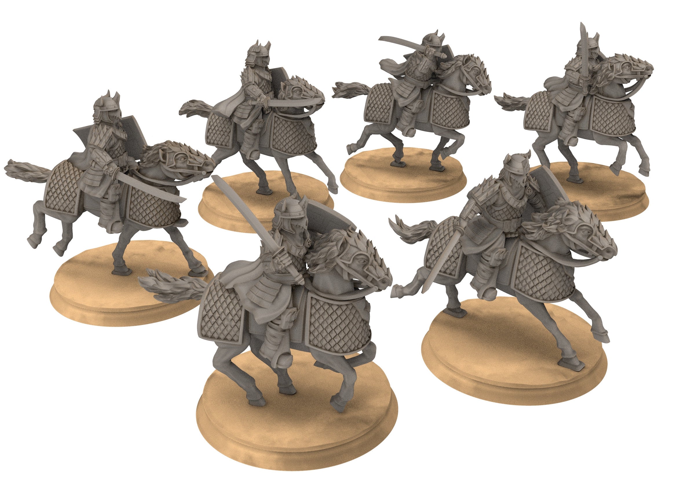 Easterling - Eastern Dragon Guard Cataphracts, fell dark lords humans, Kandahar, Khwarezm, oriental, Rhur, miniatures wargame D&D, Lotr...