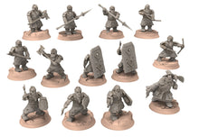 Load image into Gallery viewer, Dwarves - 12 Modular warriors, The Dwarfs of The Mountains, for Lotr, davale games miniatures

