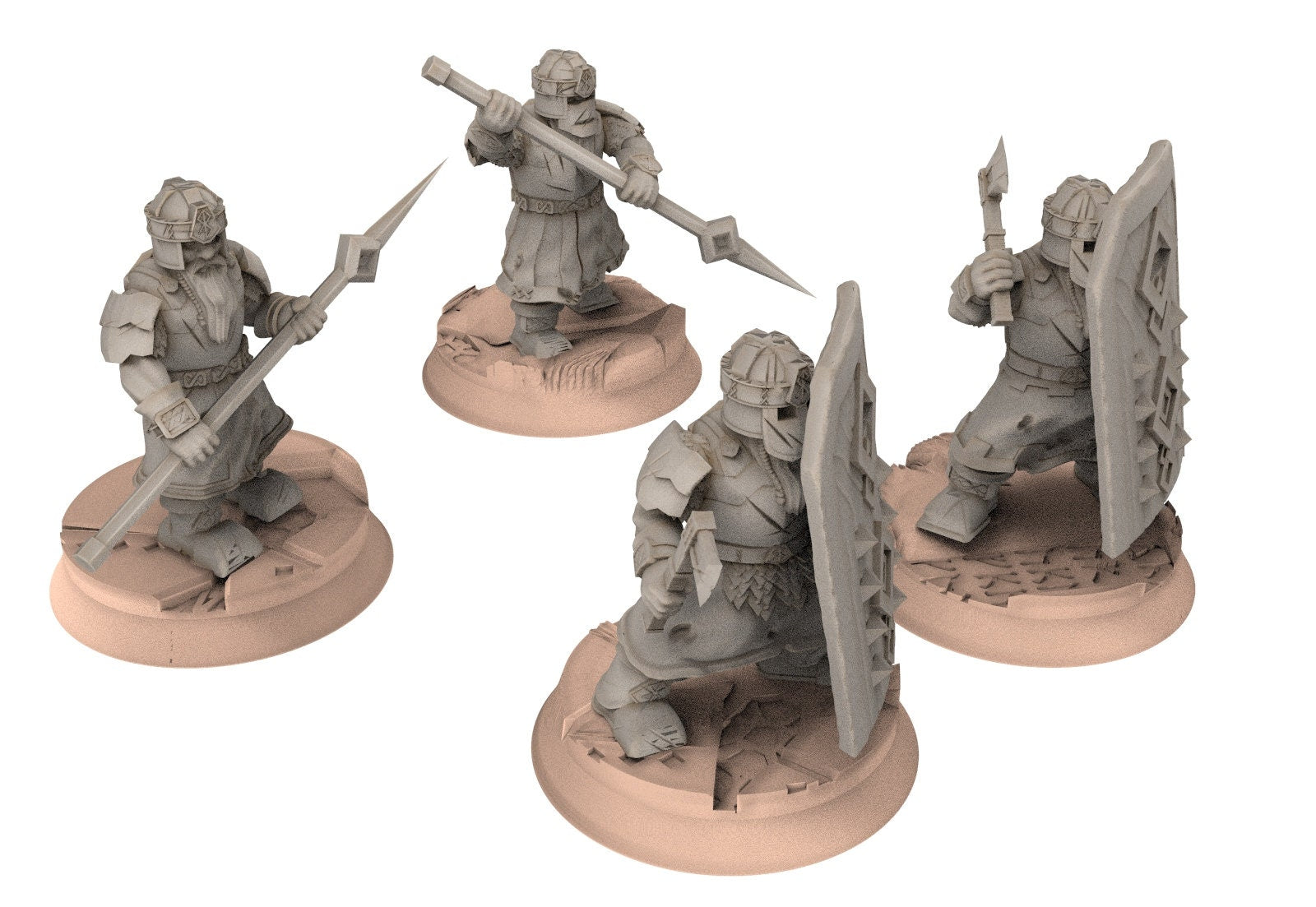 Dwarves - 12 Modular warriors, The Dwarfs of The Mountains, for Lotr, davale games miniatures