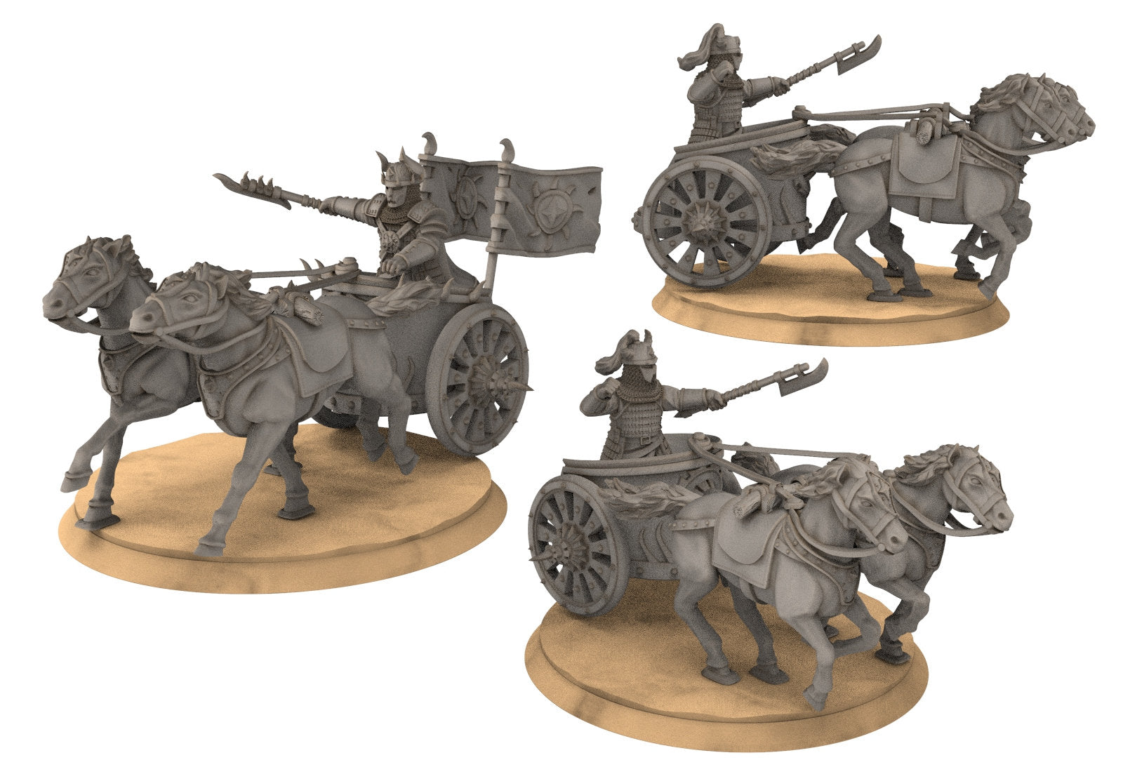 Kandahar - Varangian War Chariot, fell dark lords humans, Kandahar, Khwarezm, oriental, Rhur, miniatures for wargame D&D, Lotr...