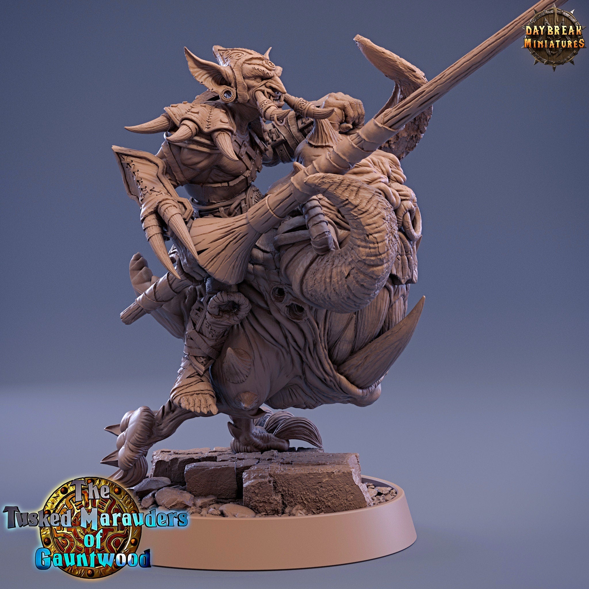 Green Skin - Krimli Smite on Head Runner, The Tusked Marauders of Gauntwood, daybreak miniatures