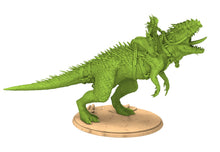 Load image into Gallery viewer, Exotic Elves - King on T-rex, Lost elves on Jurassic planet with spears that shine
