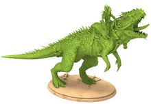 Load image into Gallery viewer, Exotic Elves - King on T-rex, Lost elves on Jurassic planet with spears that shine
