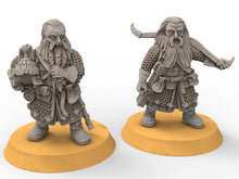 Load image into Gallery viewer, Dwarves - Mountain adventurers brothers, The Dwarfs of The Mountains, for Lotr, Medbury miniatures
