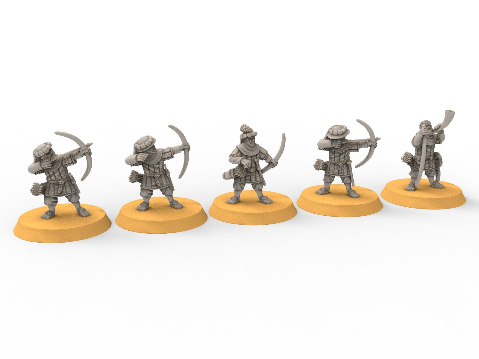 Halfmen - Gnome Halfling with bows, Middle rings miniatures , for Lotr, Medbury miniatures