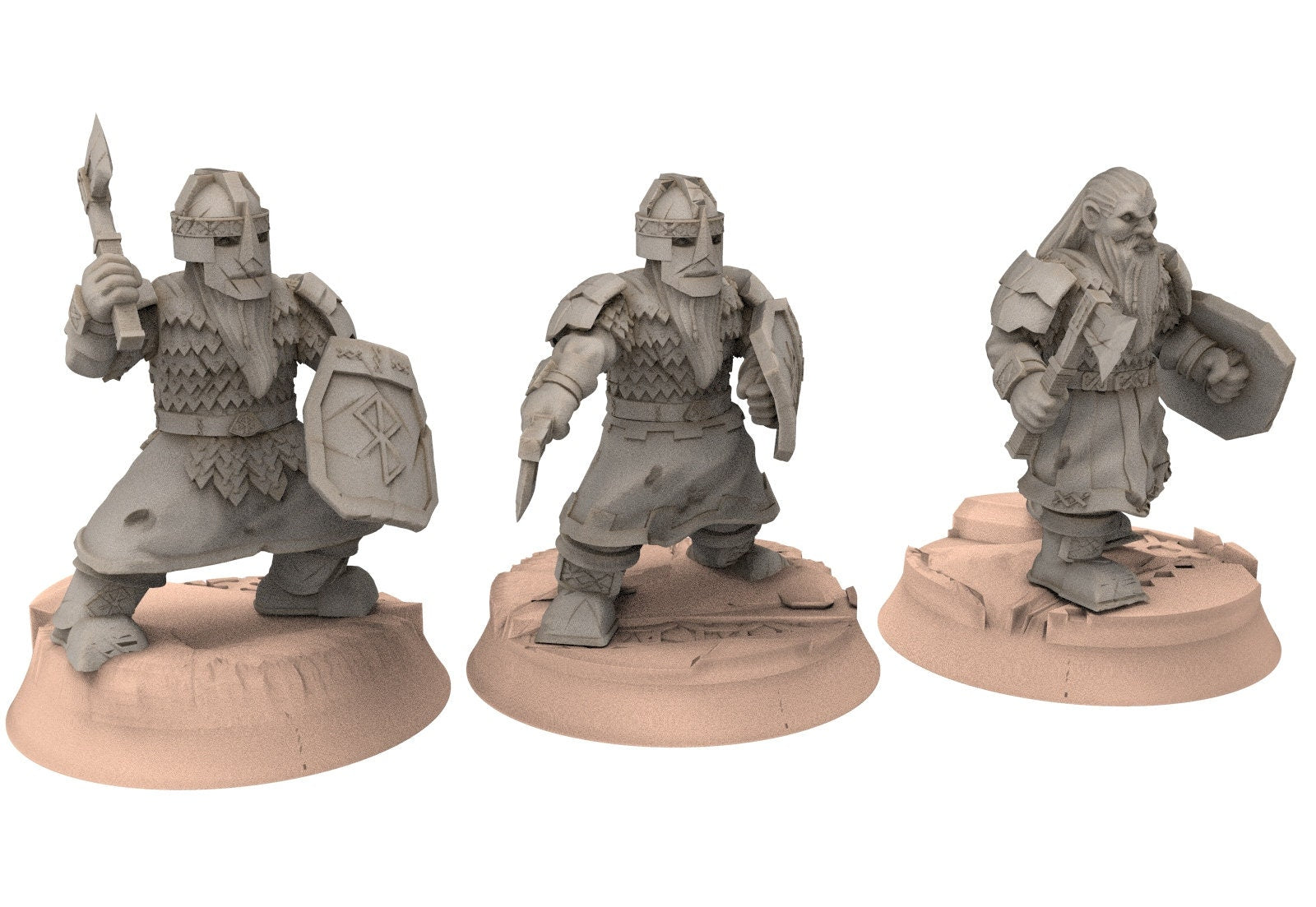 Dwarves - 12 Modular warriors, The Dwarfs of The Mountains, for Lotr, davale games miniatures