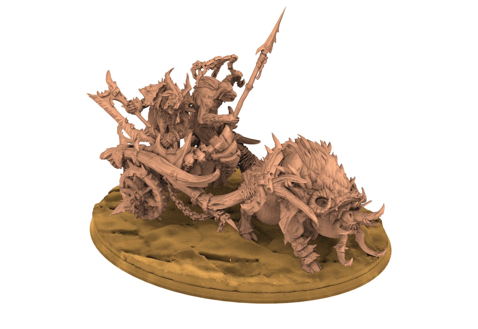 Beastmen - War chariot, Beastmen warriors of Chaos