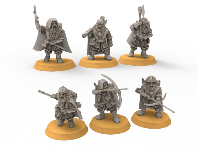 Dwarves - Mountain Ranger company, The Dwarfs of The Mountains, for Lotr, Medbury miniatures