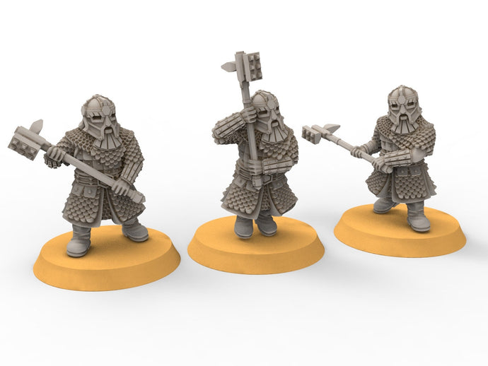 Dwarves - Mountain Hammers, The Dwarfs of The Mountains, for Lotr, Medbury miniatures