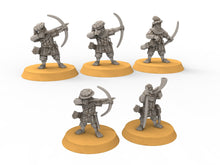 Load image into Gallery viewer, Halfmen - Gnome Halfling with bows, Middle rings miniatures , for Lotr, Medbury miniatures
