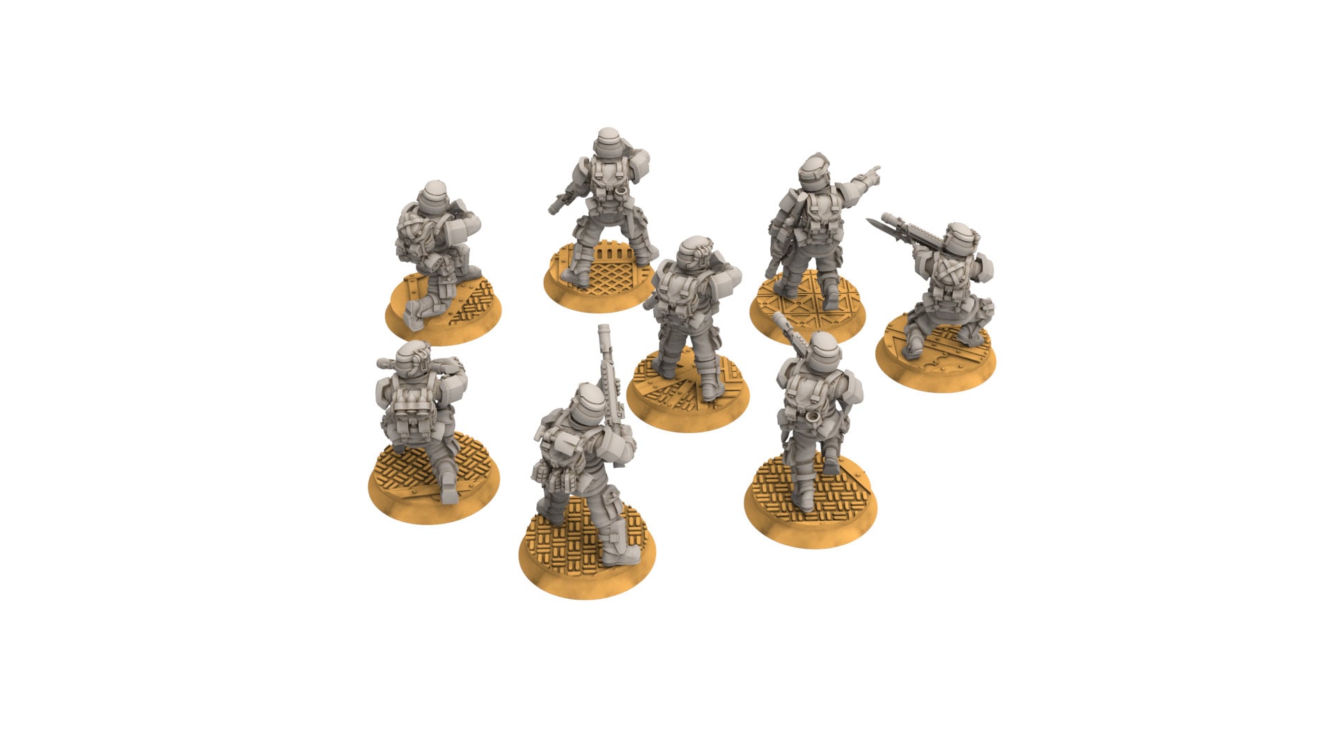 Rundsgaard - Main Troops, imperial infantry, post-apocalyptic empire, usable for tabletop wargame.