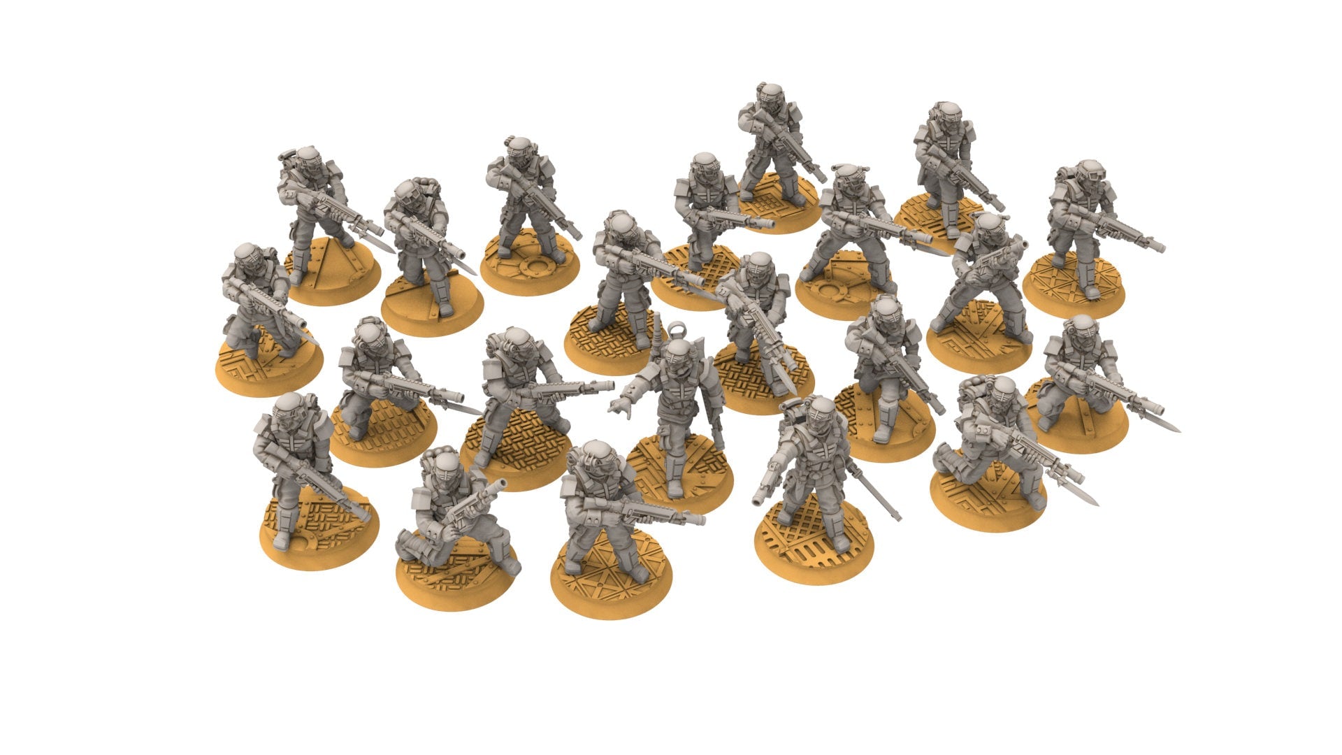 Rundsgaard - Main Troops, imperial infantry, post-apocalyptic empire, usable for tabletop wargame.