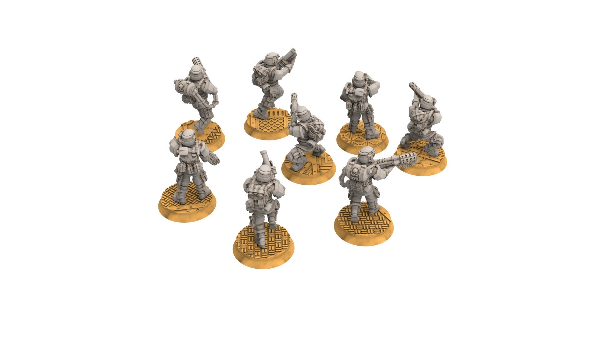 Rundsgaard - Main Troops Heavy Weapons, imperial infantry, post apocalyptic empire, usable for tabletop wargame.