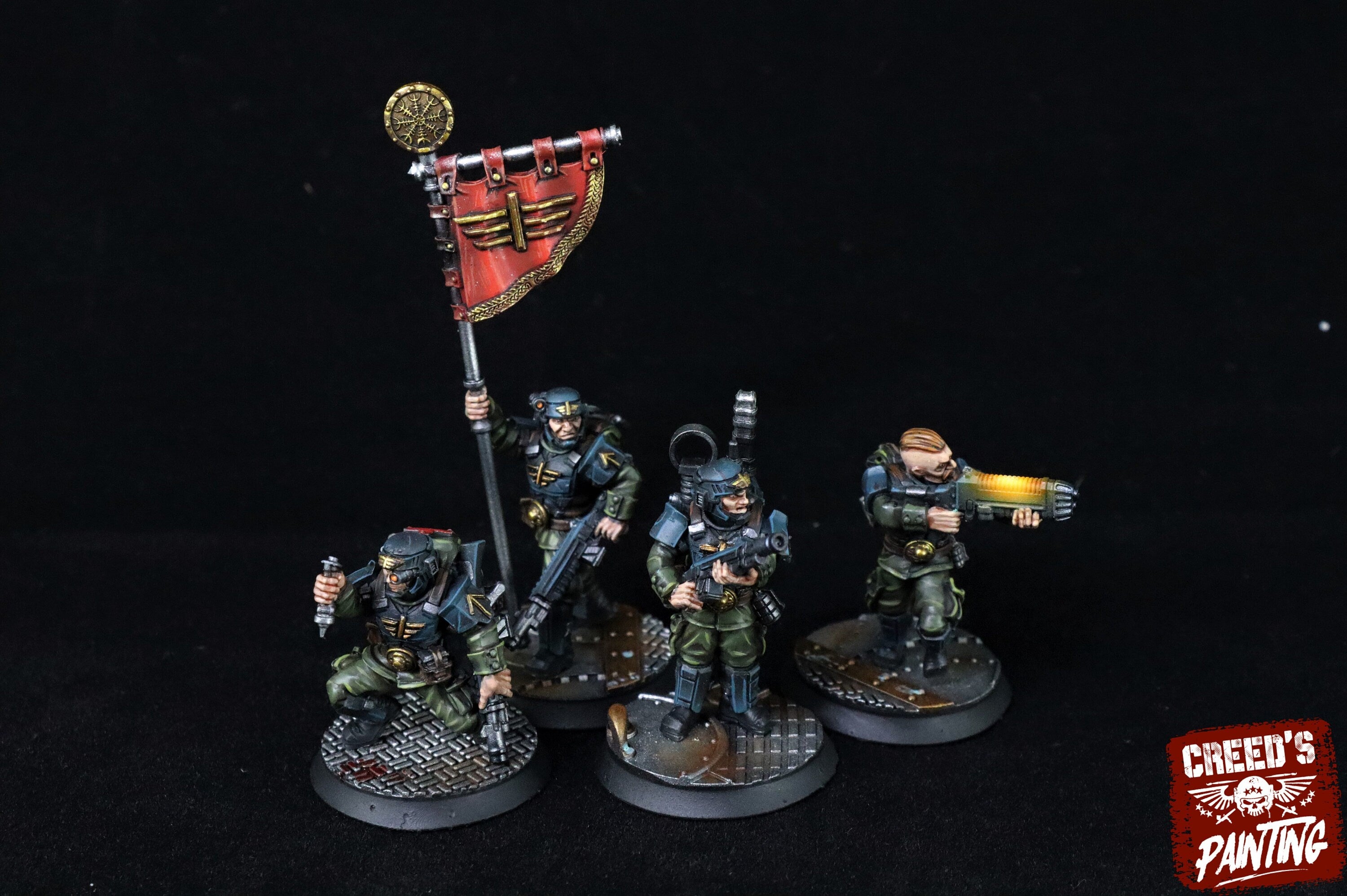 Rundsgaard - Command Squad and Officers, imperial infantry, post-apocalyptic empire, usable for tabletop wargame.