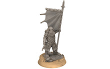 Load image into Gallery viewer, Dwarves - Silver Goat Dwarves Banner on foot
