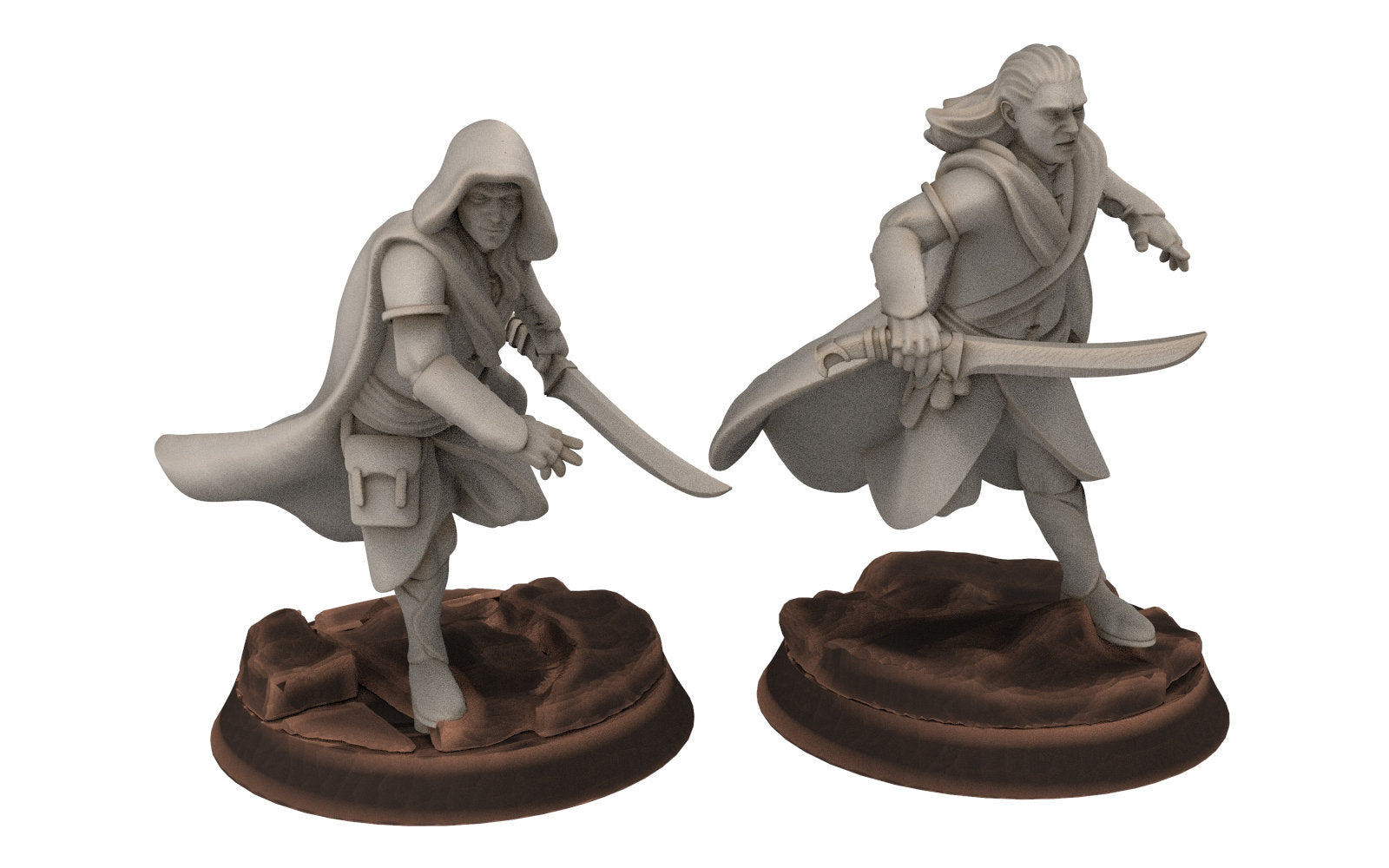 Rivandall - Bloody Elven Exiled wanderers, Last Hight elves from the West, Middle rings Davales miniatures pour wargame D&D, SDA...