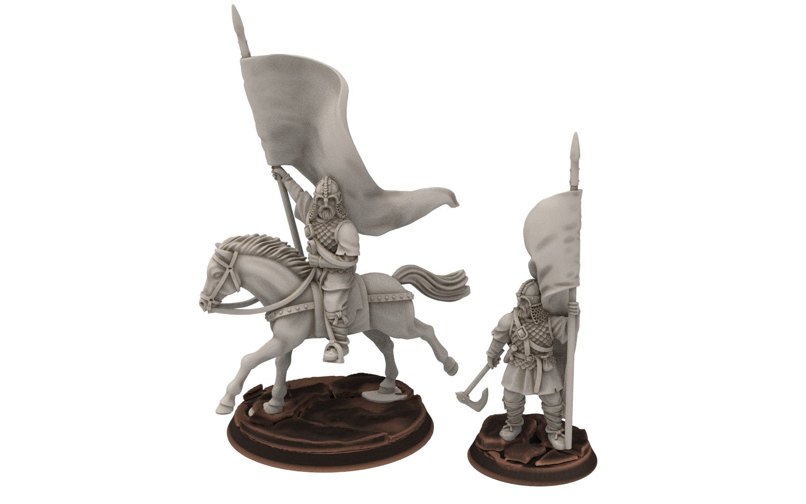 Rohan - Riders of Warhorses Banner, Knight of Rohan,  the Horse-lords,  rider of the mark,  minis for wargame D&D, Lotr...