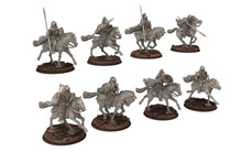 Load image into Gallery viewer, Rohan - Riders militia levee Cavalry, Knight of Rohan,  the Horse-lords,  rider of the mark,  minis for wargame D&amp;D, Lotr...
