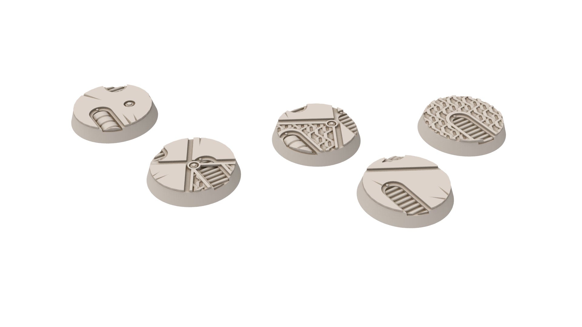 Imperial - Lot of Imperial interstellar starship texture round bases for miniatures, size 25mm