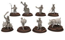 Load image into Gallery viewer, Halfmen - x8 Gnome Halfling Civil militia from the shire, Middle rings miniatures , for Lotr, Medbury miniatures
