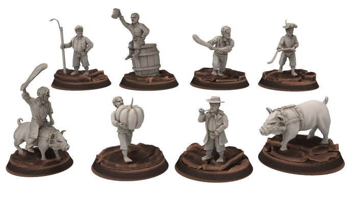 Halfmen - x8 Gnome Halfling Civil militia from the shire, Middle rings miniatures , for Lotr, Medbury miniatures