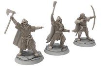 Load image into Gallery viewer, Wildmen - Wildmen heavy infantry Captains, Dun warriors warband, Middle rings miniatures for wargame D&amp;D, Lotr... Medbury miniatures

